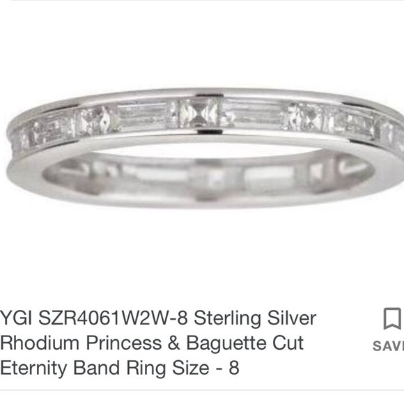 YGI 925 sterling silver CZ baguette Eternity Ring - Picture 1 of 1